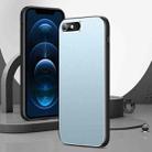 For iPhone SE 2022 / SE 2020 / 8 / 7 All-Inclusive Lens Frosted Metal Phone Case(Blue) - 1
