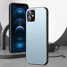 All-Inclusive Lens Frosted Metal Phone Case For iPhone 12(Blue) - 1