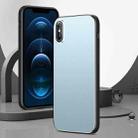 All-Inclusive Lens Frosted Metal Phone Case For iPhone XS / X(Blue) - 1