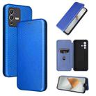 For vivo S12 5G / V23 5G Carbon Fiber Texture Leather Phone Case(Blue) - 1