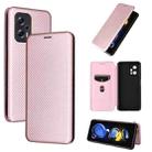 For Redmi Note 11T Pro / Note 11T Pro+ 5G / Poco X4 GT 5G Carbon Fiber Texture Leather Phone Case(Rose Gold) - 1