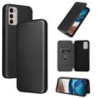 For Motorola Moto G42 Carbon Fiber Texture Leather Phone Case(Black) - 1