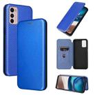 For Motorola Moto G42 Carbon Fiber Texture Leather Phone Case(Blue) - 1