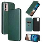 For Motorola Moto G42 Carbon Fiber Texture Leather Phone Case(Green) - 1