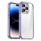 For iPhone 14 Pro Max Crystal Clear Shockproof Phone Case (Transparent Purple) - 1