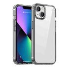 For iPhone 14 Plus Crystal Clear Shockproof Phone Case (Transparent Black) - 1