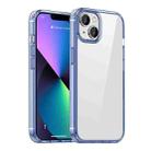 For iPhone 14 Plus Crystal Clear Shockproof Phone Case (Transparent Blue) - 1