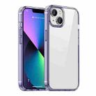 For iPhone 14 Plus Crystal Clear Shockproof Phone Case (Transparent Purple) - 1