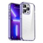 For iPhone 12 Pro Max Crystal Clear Shockproof Phone Case(Transparent Purple) - 1