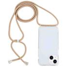 For iPhone 14 Transparent Acrylic Airbag Shockproof Phone Protective Case with Lanyard (Camel) - 1