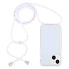 For iPhone 14 Transparent Acrylic Airbag Shockproof Phone Protective Case with Lanyard (White Gold) - 1