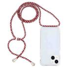 For iPhone 14 Transparent Acrylic Airbag Shockproof Phone Protective Case with Lanyard (Red Apricot Grey Rough Grain) - 1