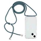 For iPhone 14 Plus Transparent Acrylic Airbag Shockproof Phone Protective Case with Lanyard (Green White Blue) - 1