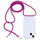 For iPhone 14 Plus Transparent Acrylic Airbag Shockproof Phone Protective Case with Lanyard (Rose Purple) - 1