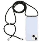 For iPhone 14 Plus Transparent Acrylic Airbag Shockproof Phone Protective Case with Lanyard (Black Gold) - 1