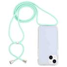 For iPhone 14 Plus Transparent Acrylic Airbag Shockproof Phone Protective Case with Lanyard (Mint Green) - 1
