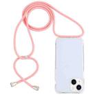 For iPhone 14 Plus Transparent Acrylic Airbag Shockproof Phone Protective Case with Lanyard (Pink) - 1