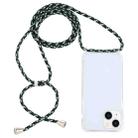 For iPhone 14 Plus Transparent Acrylic Airbag Shockproof Phone Protective Case with Lanyard (Green Beige Black) - 1