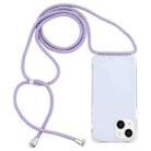 For iPhone 14 Plus Transparent Acrylic Airbag Shockproof Phone Protective Case with Lanyard (Purple Blue Apricot) - 1