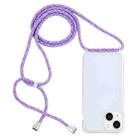 For iPhone 14 Plus Transparent Acrylic Airbag Shockproof Phone Protective Case with Lanyard (Purple Rainbow) - 1
