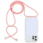 For iPhone 14 Pro Transparent Acrylic Airbag Shockproof Phone Protective Case with Lanyard(Pink) - 1