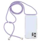 For iPhone 14 Pro Transparent Acrylic Airbag Shockproof Phone Protective Case with Lanyard(Purple Blue Apricot) - 1