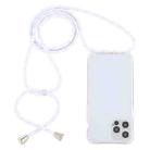 For iPhone 14 Pro Max Transparent Acrylic Airbag Shockproof Phone Protective Case with Lanyard (White Gold) - 1