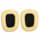 2 PCS For Logitech G633 G933 Protein Skin Earphone Cushion Cover Earmuffs Replacement Earpads(Light Yellow) - 1