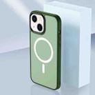 For iPhone 14 Plus Skin Feel TPU + Frosted PC MagSafe Phone Case (Green) - 1