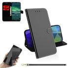 For Nokia 2.3 Lmitated Mirror Surface Horizontal Flip Leather Case with Holder & Card Slots & Wallet & Lanyard(Black) - 1