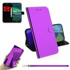 For Nokia 2.3 Lmitated Mirror Surface Horizontal Flip Leather Case with Holder & Card Slots & Wallet & Lanyard(Purple) - 1