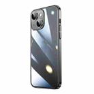 For iPhone 14 Transparent Electroplated PC Phone Case (Black) - 1