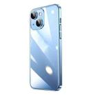 For iPhone 14 Transparent Electroplated PC Phone Case (Sierra Blue) - 1