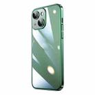 For iPhone 14 Plus Transparent Electroplated PC Phone Case (Dark Green) - 1