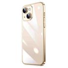 For iPhone 14 Plus Transparent Electroplated PC Phone Case (Gold) - 1