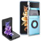 For Samsung Galaxy Z Flip4 Sliding Camera Design TPU Phone Case with Ring Holder(Black) - 1