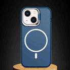 For iPhone 14 MagSafe Magnetic Metal Lens Cover Holder Phone Case (Dark Blue) - 1