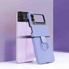 For Samsung Galaxy Z Flip4 Silicone PC Ring Phone Case(Purple) - 1