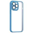 For iPhone 14 Pro Max Shockproof Metal + Acrylic + TPU Phone Case (Light Blue) - 1