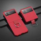 For Samsung Galaxy Z Flip4 Oil-sprayed Feel Ring PC Phone Case(Red) - 1