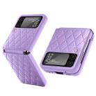 For Samsung Galaxy Z Flip4 Diamond Lattice Hinge Phone Case(Purple) - 1