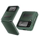 For Samsung Galaxy Z Flip4 Litchi Texture Hinge Holder Phone Case(Green) - 1