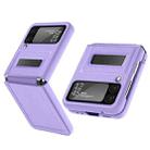 For Samsung Galaxy Z Flip4 Litchi Texture Hinge Holder Phone Case(Purple) - 1