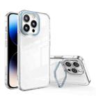 For iPhone 14 Pro Transparent Invisible Bracket Shockproof Phone Case(Blue) - 1