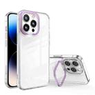 For iPhone 14 Pro Transparent Invisible Bracket Shockproof Phone Case(Purple) - 1