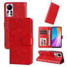 For Infinix Hot 11s NFC Embossed Sunflower Leather Phone Case(Red) - 1