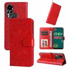 For Infinix Hot 11s Embossed Sunflower Leather Phone Case(Red) - 1