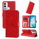 For Infinix Hot 12i Embossed Sunflower Leather Phone Case(Red) - 1