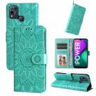 For Infinix Smart 5 Embossed Sunflower Leather Phone Case(Green) - 1