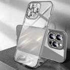 For iPhone 14 Diamond Eagle Eye Anti-Fingerprint Glass Phone Case (Transparent Black) - 1